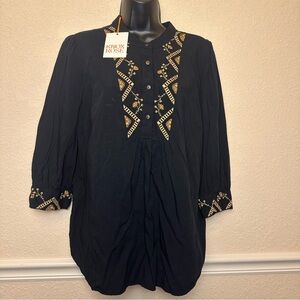 Knox Rose™ Women's Bishop 3/4 Sleeve Embroidered Blouse